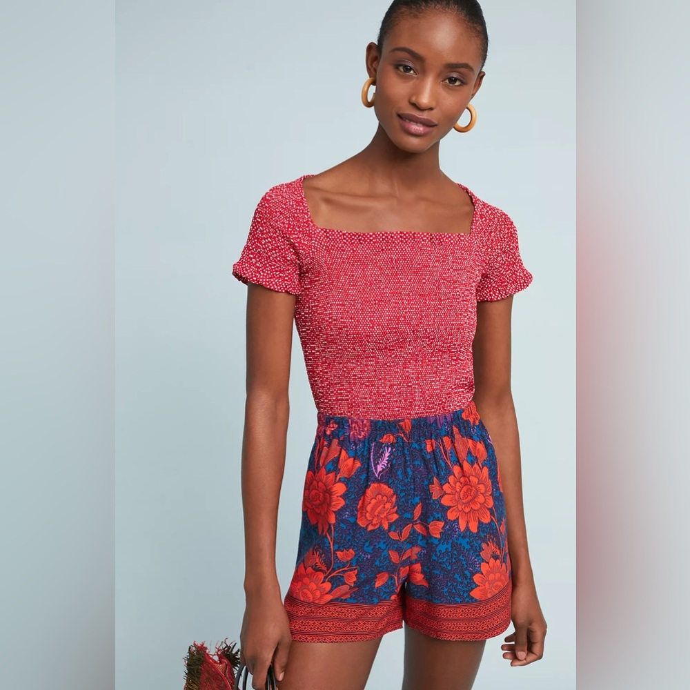 Anthropologie ett:twa High Waist Wynnewood Floral Printed Shorts Shorts Sz L